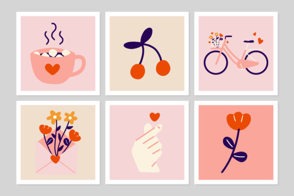 Download Set Valentine's Day Cute Greeting Cards - Premium Resources