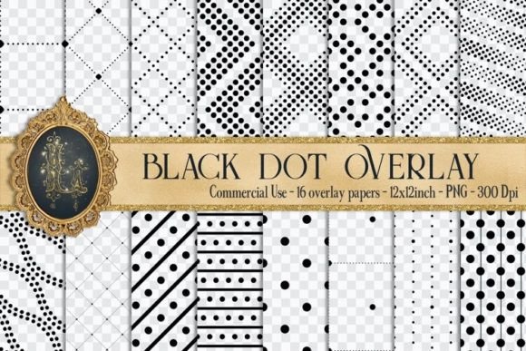 Download Seamless Black Polka Dot Overlay PNG - Black Collection