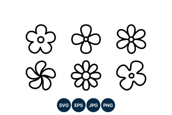 Download Simple Black White Flower Line Art - Black Collection
