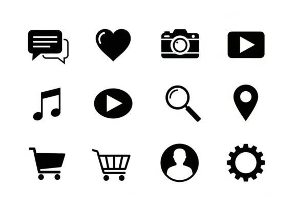 Download Black Symbols Flat Simple Shapes - Black Collection
