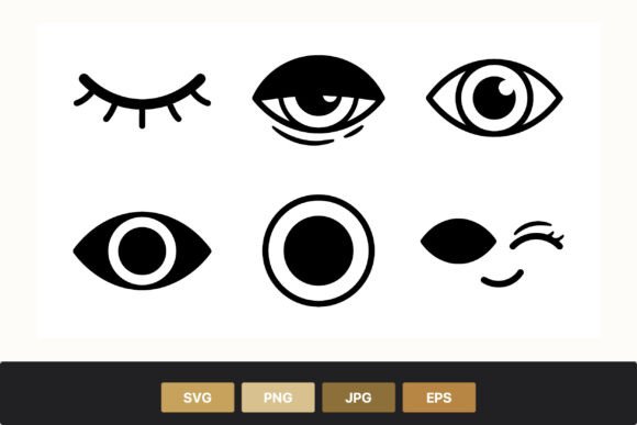 Download Eye Vector Icon Set Black and White - Black Collection