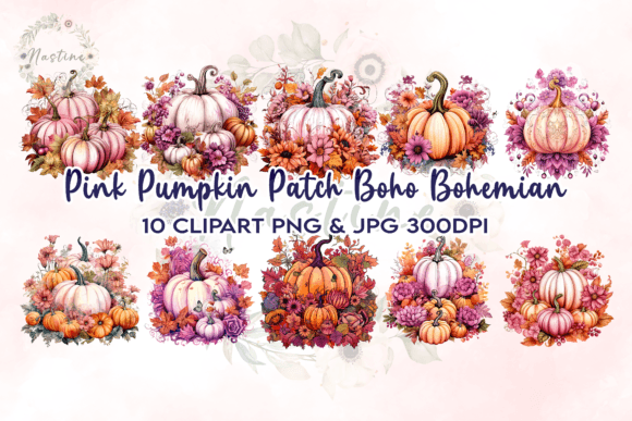 Download Pink Pumpkin Patch Boho Bohemian Clipart - Bohemian clipart Collection